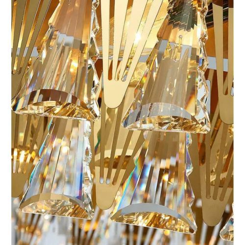 MIRODEMI Almenno San Salvatore Luxury Drum Gold Crystal Chandelier Details