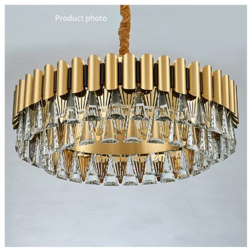 MIRODEMI Almenno San Salvatore Luxury Drum Gold Crystal Chandelier For Kitchen