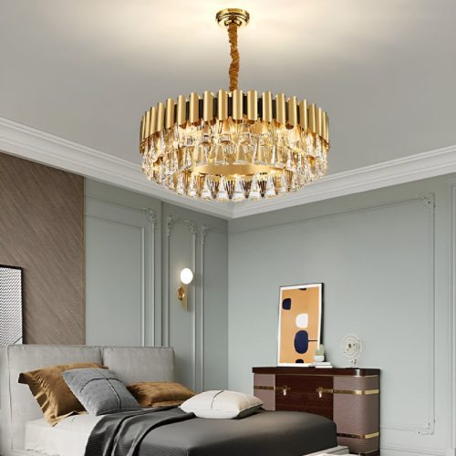 MIRODEMI Almenno San Salvatore Luxury Gold Crystal Chandelier For Bedroom