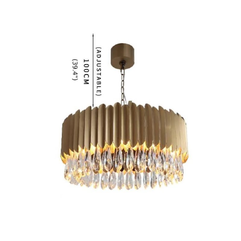 MIRODEMI Almese Drum Gold Black Crystal Chandelier For Elite House