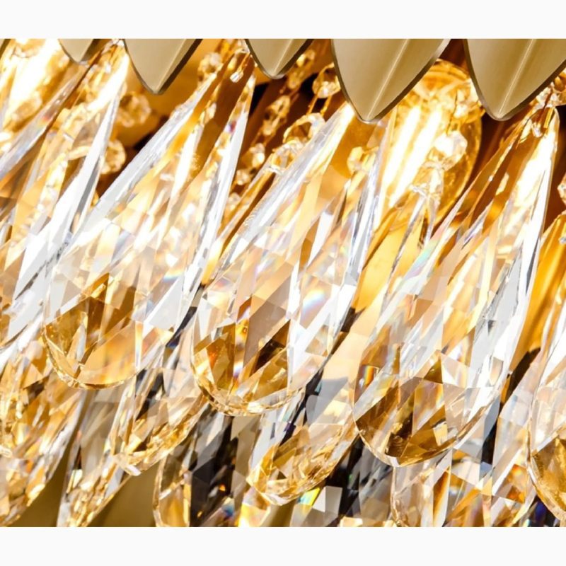 MIRODEMI® Almese | Drum Gold/Black Crystal Chandelier For Living Room in Details