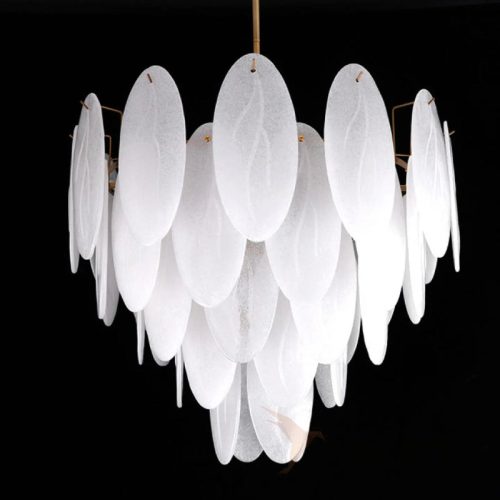 MIRODEMI Alonte Round Gold Frosted Glass Chandelier