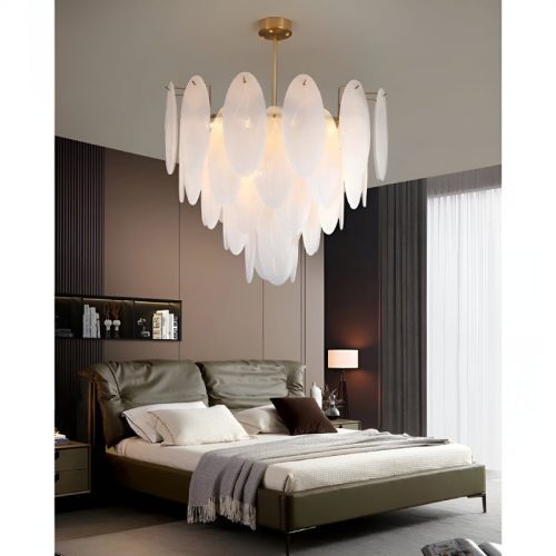 MIRODEMI Alonte Round Gold Modern Frosted LED Chandelier