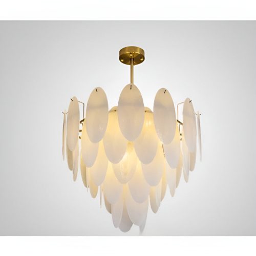 MIRODEMI Alonte Round Gold Modern Glass Chandelier