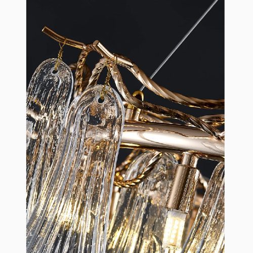 MIRODEMI Alpette Drum Gold Crystal Glass Chandelier details