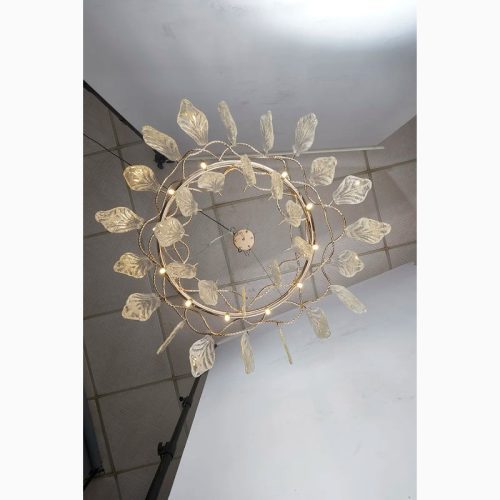 MIRODEMI Alpette Drum Gold Modern Crystal Glass Chandelier Details