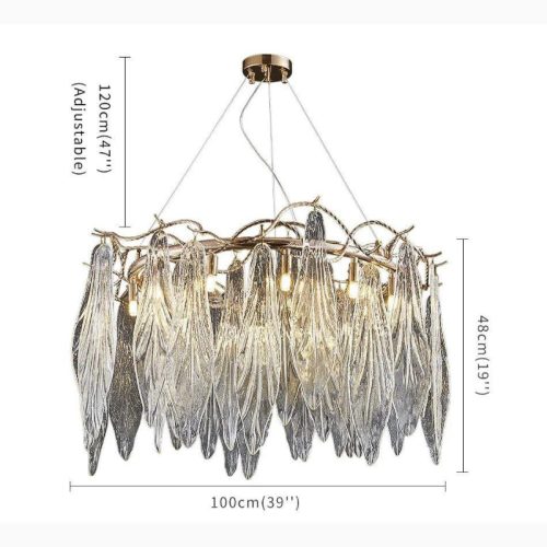 MIRODEMI® Alpette | Drum Gold Modern Crystal Glass Chandelier For Living room