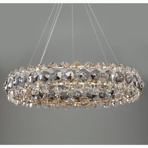 MIRODEMI Altare Round Gold Crystal Miracle Modern Chandelier for Living Room