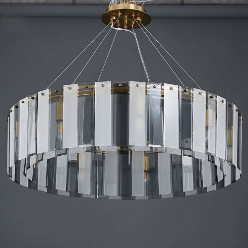 MIRODEMI Altavilla Monferrato Modern Home Decor Drum Hanging Chandelier for Dining Room Turned Off