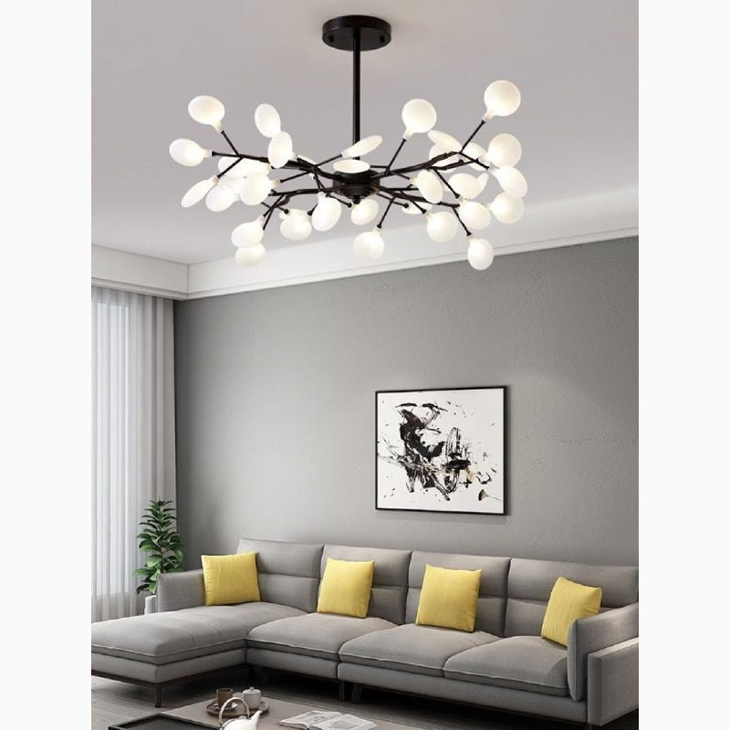 MIRODEMI Altavilla Vicentina Black Nordic Design Flower LED Chandelier