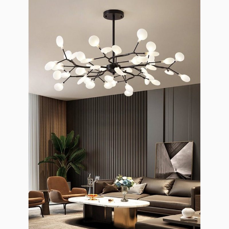 MIRODEMI® Modern LED Flower Chandelier – Nordic Altavilla Vicentina in Gold/Black