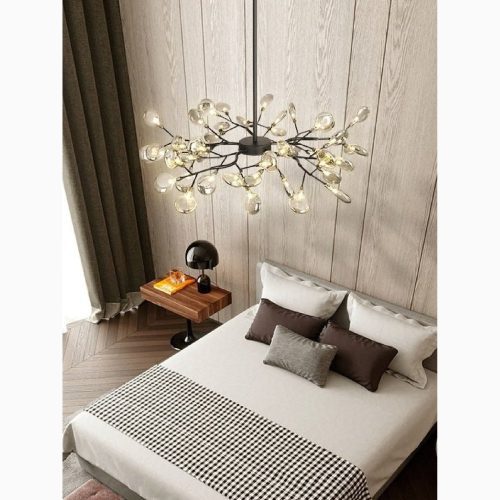 MIRODEMI Altavilla Vicentina Gold Black Nordic Design Flower LED Creative Chandelier