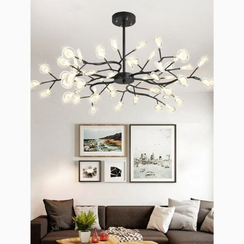 MIRODEMI Altavilla Vicentina Gold Black Nordic Design Flower LED Creative Lustre