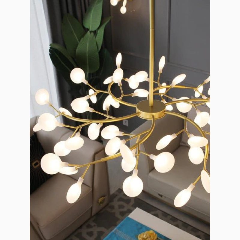 MIRODEMI Altavilla Vicentina Gold Black Nordic Design Flower LED Lighting