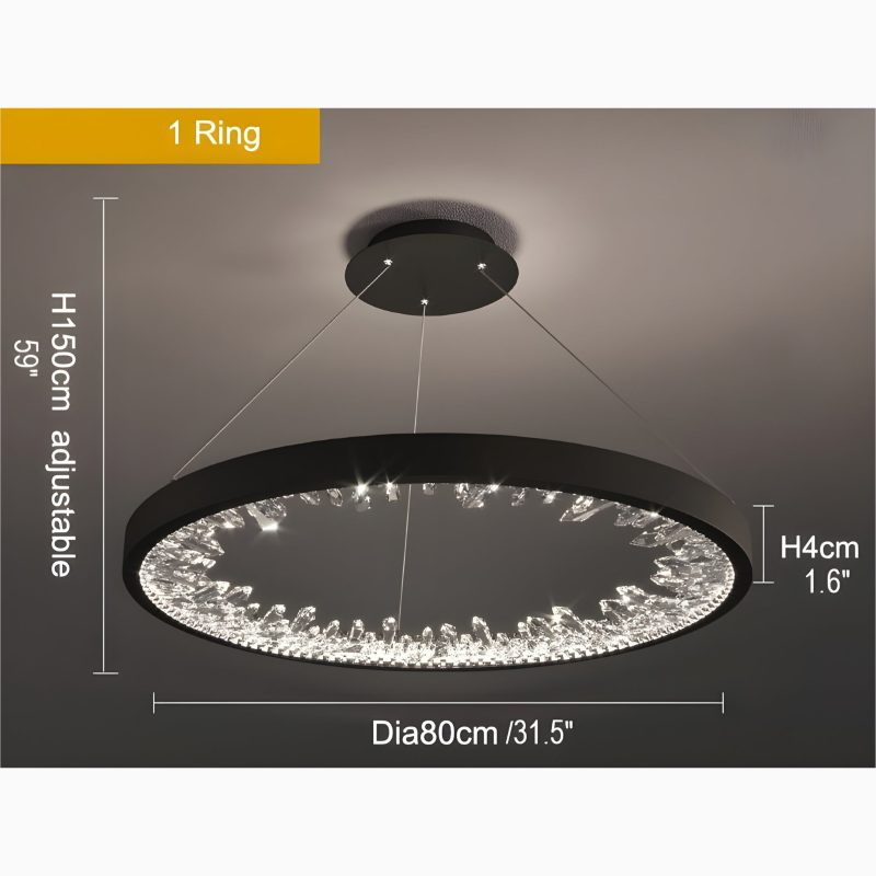 MIRODEMI Altidona Black Rings Modern Crystal Creative Chandelier