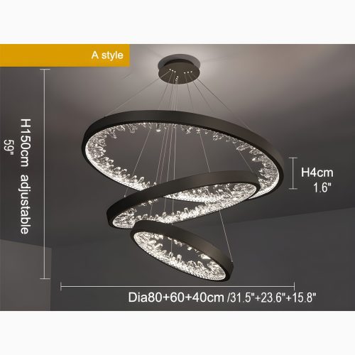 MIRODEMI Altidona Modern Crystal Creative Luxury Hanging Led Chandelier