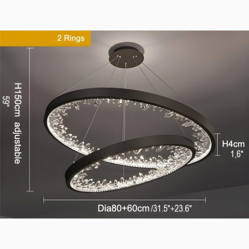 MIRODEMI Altidona Rings Modern Crystal Creative Luxury Hanging Led Chandelier