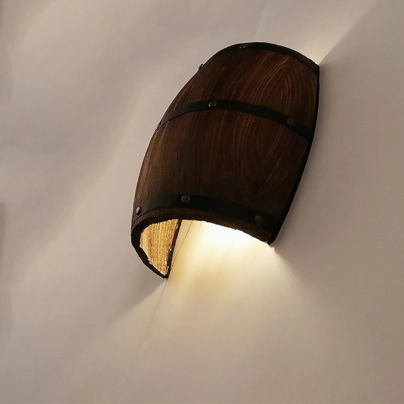 MIRODEMI Alzira Wine Barrel Shaped Wall Lamp