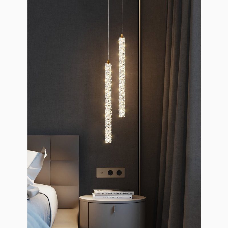 MIRODEMI® Andon | Modern Crystal Pendant Light with Adjustable Strip