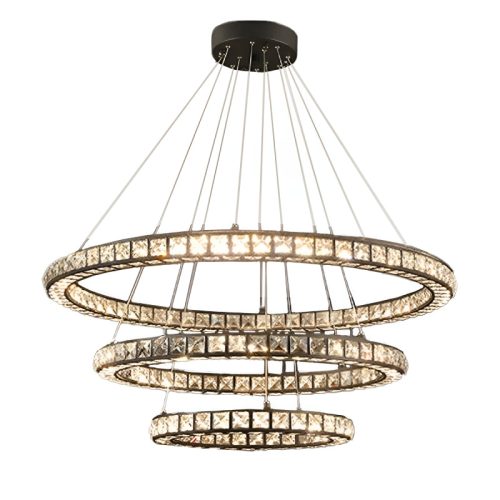 MIRODEMI Antwerpen Ring Luxury Crystal Gold Chandelier For Living Room