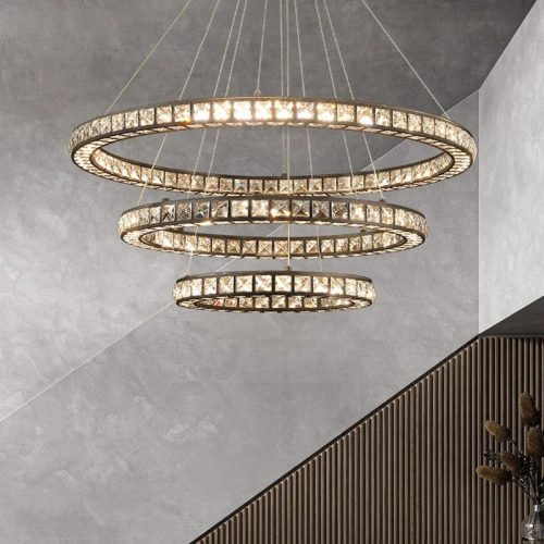 MIRODEMI Antwerpen Ring Luxury Gold Chandelier For Living Room