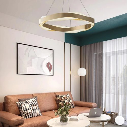 MIRODEMI Arlon Modern Round Gold Chandelier