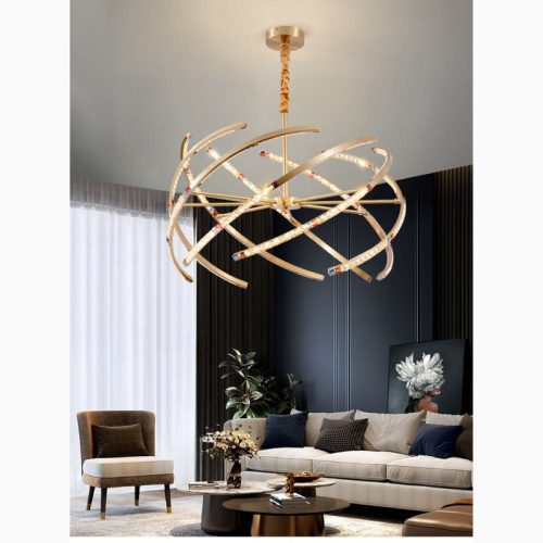 MIRODEMI Arnasco Creative Spherical Copper Chandelier For Living Room