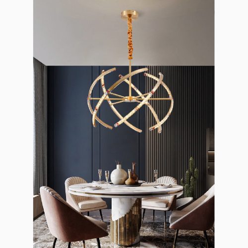 MIRODEMI Arnasco Creative Spherical Copper Chandelier For dining Room