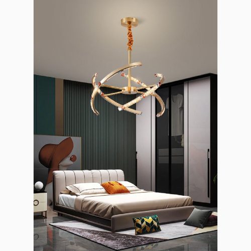 MIRODEMI® Arnasco | Creative Spherical Copper Crystal Chandelier