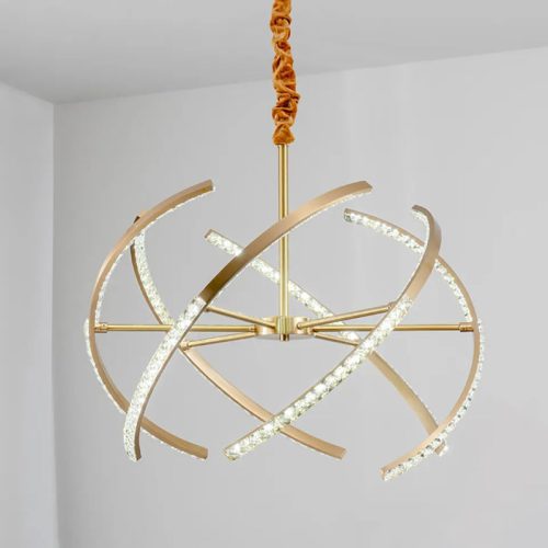 MIRODEMI Arnasco Creative Spherical Copper Crystal Chandelier For Room