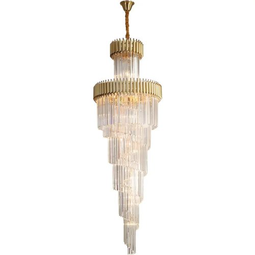 MIRODEMI Art Deco Black and Gold Crystal Chandelier Gold Variant