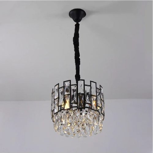 MIRODEMI Art Deco Drum Crystal Chandelier for Dining Area