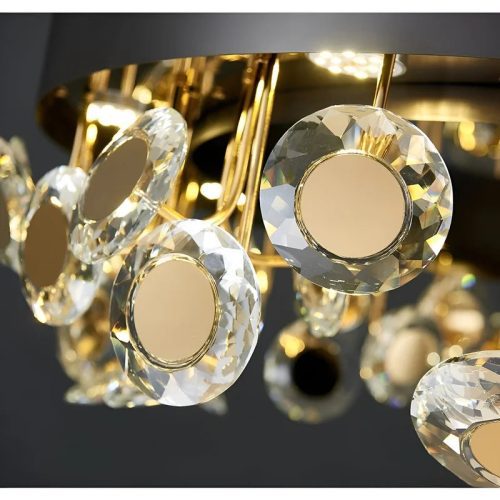 MIRODEMI Art Deco Round Crystal Chandelier For The Living Room Details