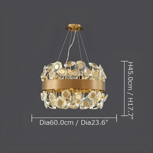 MIRODEMI Art Deco Round Crystal Chandelier For The Living Room Parameters 60cm