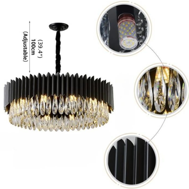 MIRODEMI Ath Creative Black Crystal Chandelier