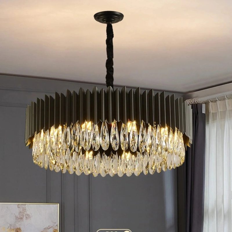 MIRODEMI Ath Creative Drum Black Chandelier