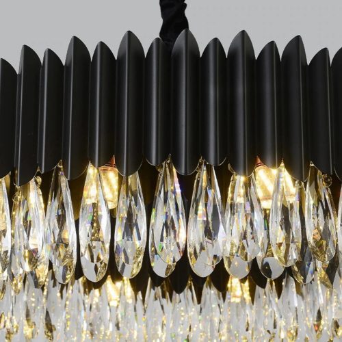 MIRODEMI Ath Creative Drum Black Crystal Chandelier 1