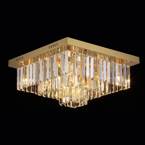 MIRODEMI Bagnolo in Piano Square Luxury Crystal LED Chandelier For Living Room