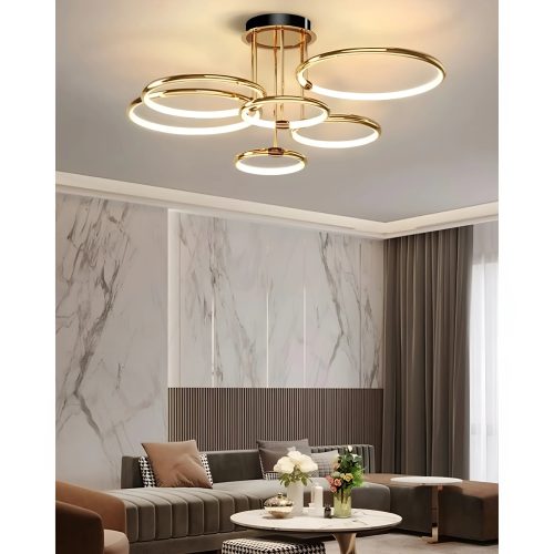 MIRODEMI Bagolino Luxury Ring Chandelier made of Electroplated Metal for Living Room Bedroom