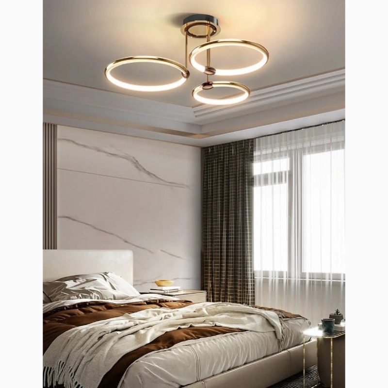 MIRODEMI Bagolino Luxury Ring LED Chandelier made of Electroplated Metal for Living Room Fabulous Bedroom