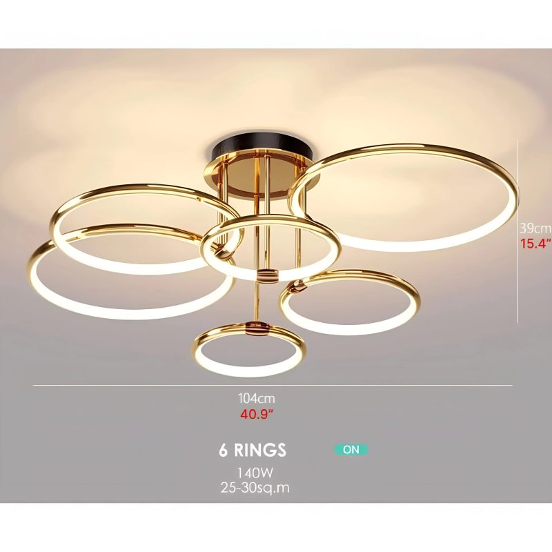 MIRODEMI Bagolino Luxury Ring LED Chandelier made of Electroplated Metal for Living Room Fabulous Scheme 104cm