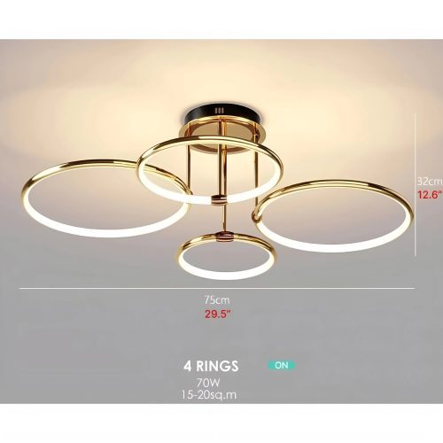 MIRODEMI Bagolino Luxury Ring LED Chandelier made of Electroplated Metal for Living Room Fabulous Scheme 75cm