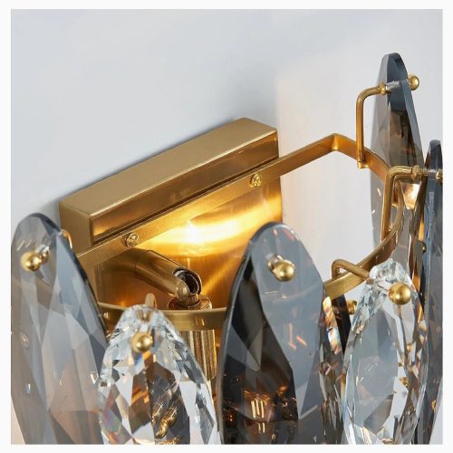 MIRODEMI Basel Modern Elegant LED Crystal Wall Sconce