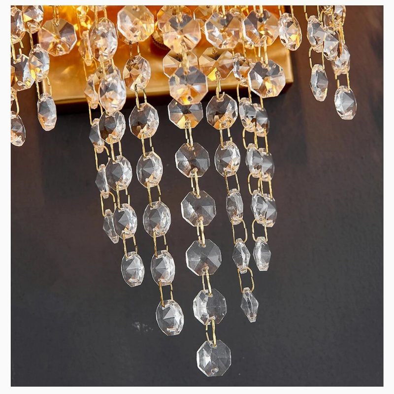 MIRODEMI Belmont sur Lausanne Elite Gold Wall Sconce With Crystal Drops