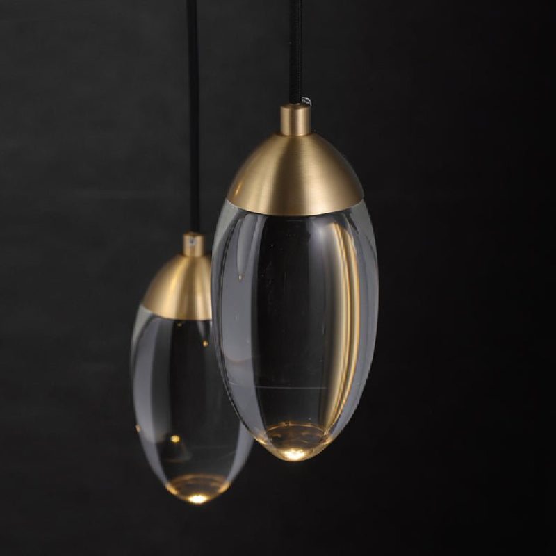 MIRODEMI Bergeggi Modern Copper Crystal Pendant Light