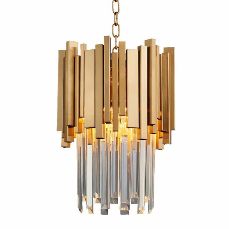 MIRODEMI Biot Gold Crystal Pendant For Dining Room