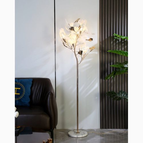 MIRODEMI Bremgarten Creative Ginkgo Leaves Shaped LED Floor Lamp for Living Room Bedroom Hall