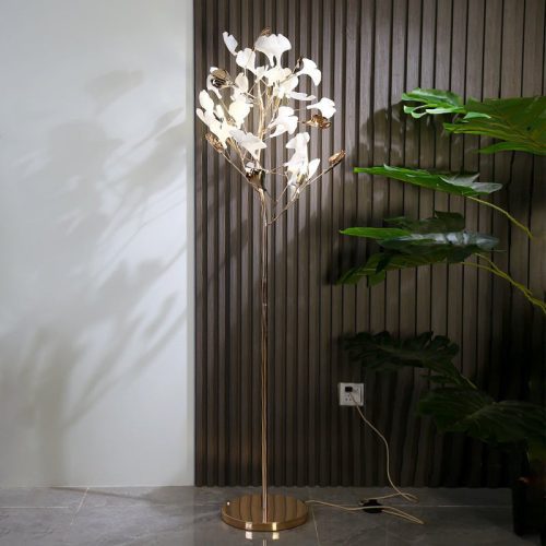 MIRODEMI Bremgarten Creative Ginkgo Leaves Shaped LED Floor Lamp for Living Room Bedroom Home