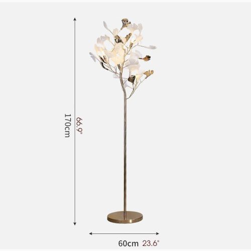 MIRODEMI Bremgarten Creative Ginkgo Leaves Shaped LED Floor Lamp for Living Room Home Hall Details