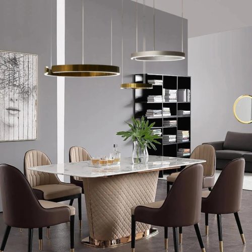 MIRODEMI® Brig-Glis | Gold Spiral LED Chandelier for Living Room